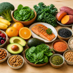 Assortiment daliments riches en potassium
